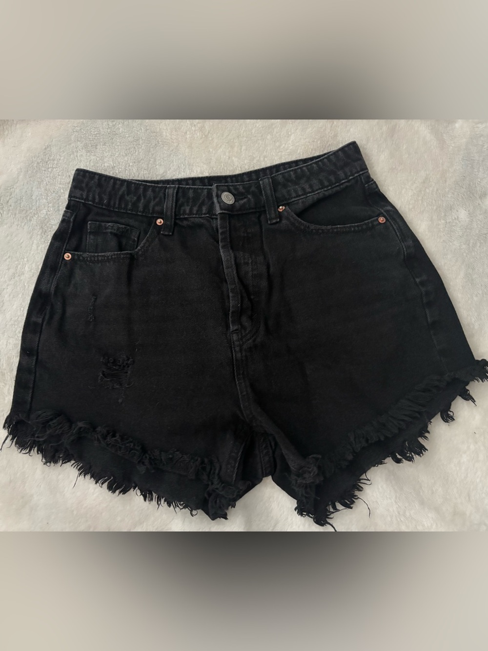 wild fable Black Distressed High-Rise Jean Shorts